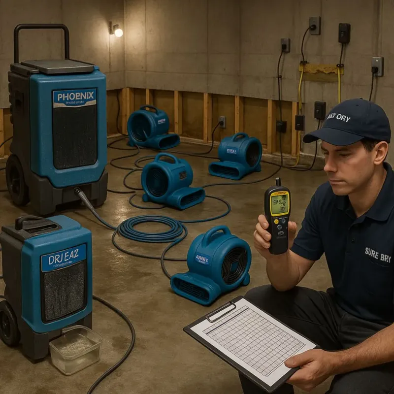 Structural Drying and Dehumidification process in Hamilton City, CA